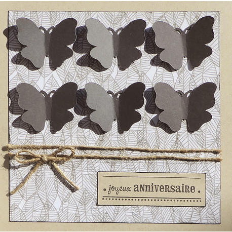 Karten «Papillons» mit «joyeux anniversaire» (3er-Set)