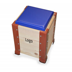 Holz-Hocker im Cargo-Look